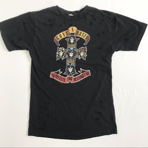 Guns N Roses Distressed Destroyed Tee Size S